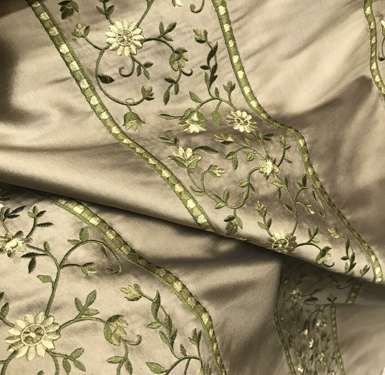 Silk Fabric with Embroidery